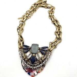 Esmeralda Stella & Dot Necklace | Gold and Blue Crystal Statement Necklace